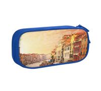 Venice Canal View Large Capacity Pencil Case, Multifunctional Pencil Case, Zipper Portable Pencil Case, Student Office Supplies.