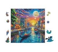 Venice Canals 100-piece Jigsaw Puzzle Set For Adults Teens 14+ Logic Skill Indoor Game Family Game Night Summer Recycled Cardboard 28x28cm