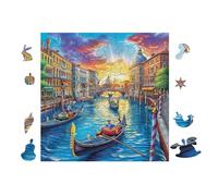Venice Canals 100-piece Jigsaw Puzzle Set For Adults Teens 14+ Logic Skill Indoor Game Family Game Night Summer Recycled Cardboard 28x28cm