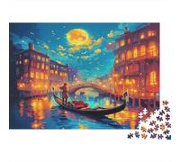 Venice Canals 1000 Pieces for Adults & Kids: Venice Canal with Gondola Educational Games Home Decor Puzzle for Family 70x50cm/1000pcs