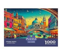 Venice Canals Impossible Hard Difficult 1000 Pieces Adult Jigsaws - Venice St Mark's Colorful Vivid Scenic Educational Game Decompression for Gifts52x38cm/1000pcs