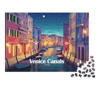 Venice Canals Italy Night Jigsaw Puzzle for Adults, 1000 Pieces, 38x26cm/1000pcs, Screen-Free Activity, Relaxing Indoor Time And Time at Home