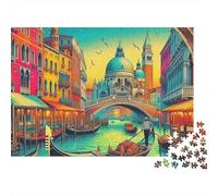 Venice Canals Jigsaw Puzzle Animal 1000 Pieces Extra-thick Cardboard for Kids Beginners Indoor Leisure Puzzle 52x38cm/1000pcs
