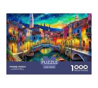 Venice Canals Puzzles 1000 Piece for Adults And Kids Canal Scenery Challenge High Difficulty Family Puzzle Game Birthday Gifts Home Decoration 70x50cm/1000pcs