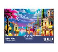 Venice Canals Puzzles 1000 Piece for Adults And Kids Canal Scenery Challenge High Difficulty Impossible Puzzle Toys Birthday Gifts Home Decoration 38x26cm/1000pcs