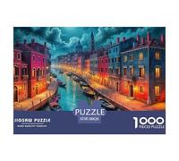 Venice Canals Puzzles 1000 Piece for Adults And Kids Canal Scenery Classic Educational Games Impossible Puzzle Toys Birthday Gifts Home Decoration 38x26cm/1000pcs