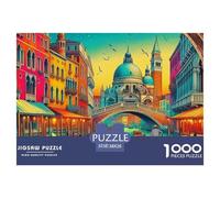 Venice Canals Puzzles 1000 Pieces for Adults And Kids Canal Scenery Classic Educational Games Family Puzzle Game Birthday Gifts Beautiful Decoration 38x26cm/1000pcs