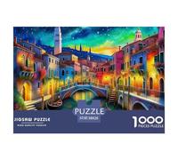 Venice Canals Puzzles 1000 Pieces for Adults And Kids Canal Scenery Classic Educational Games Impossible Puzzle Toys Birthday Gifts Home Decoration 38x26cm/1000pcs