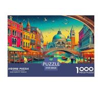 Venice Canals Puzzles for Adults Gifts 1000 Pc - Venice St Mark's Colorful Vivid Scenic Jigsaw Puzzle Fun Present & Activity for Home Wall Decor38x26cm/1000pcs