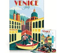 Venice City Italy Travel Jigsaw Puzzles 1000 Cognitive Skill Toy Smooth Burr Free Surface Relaxing Indoor Group Activity (38x26cm)