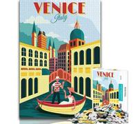 Venice City Italy Travel Puzzles 1000 Pieces for Teenagers,Pattern Assembly Fun at Home Activities,Birthday Present,Travel Gifts 75x50cm