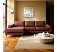 Venice Corner Left Sofa with Deep Seats and Extra-wide Padded Arms Abakus Direct Burgundy One Size