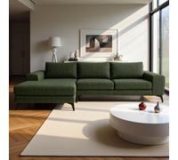 Venice Corner Left Sofa with Deep Seats and Extra-wide Padded Arms Abakus Direct Dark Green One Size