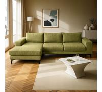 Venice Corner Left Sofa with Deep Seats and Extra-wide Padded Arms Abakus Direct Olive One Size
