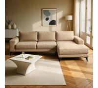 Venice Corner Right Sofa with Deep Seats and Extra-wide Padded Arms Abakus Direct Beige One Size