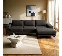 Venice Corner Right Sofa with Deep Seats and Extra-wide Padded Arms Abakus Direct Charcoal One Size