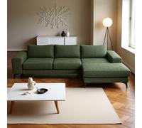 Venice Corner Right Sofa with Deep Seats and Extra-wide Padded Arms Abakus Direct Dark Green One Size