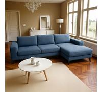 Venice Corner Right Sofa with Deep Seats and Extra-wide Padded Arms Abakus Direct Light Blue One Size