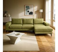 Venice Corner Right Sofa with Deep Seats and Extra-wide Padded Arms Abakus Direct Olive One Size