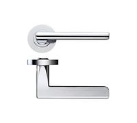 venice door handle lever on rose - polished chrome from e-hardware