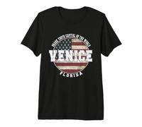 Venice Florida, Vintage American Flag Premium T-Shirt