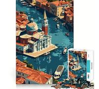 Venice from Above Jigsaw 1000 Pieces Focus Building Toy Zero Gap Rewarding Activity for Rainy Days (38x52cm)