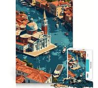 Venice from Above Jigsaw for Adults 1000 Pieces Brain Memory Game Laser Cut for Flawless Fit Unique Gift for Stress Relief (50x75cm)