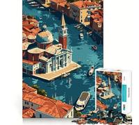 Venice from Above Jigsaw Puzzle 1000 Pieces Cognitive Fun Play High Precision Die Cut Unique Gift for Stress Relief (38x26cm)