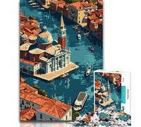 Venice from Above Jigsaw Puzzles for Teenagers 1000 Piece Puzzle,Challenging Game Gifts for Is Ideal As A Gift for The Whole Family 50x75cm