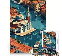 Venice from Above Jigsaw Puzzles for Teenagers 1000 Piece Thought Training Quiet Recreation Uniform Cut Unique Xmas Gift (38x52cm)