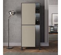venice gloss display cabinet left hand 1 door in champagne led
