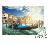 Venice Gondola 1000 Piece Jigsaw Puzzle Recyclable Paper Italy Cityscape Puzzle for Adults Fun Present & Activity for Home Great Gift Idea for Men 70x50cm/1000pcs
