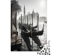 Venice Gondola Ride 1000-Piece Puzzle for Adults, 52x38cm/1000pcs, Smooth White Card with Reduced Dust; Shared Family Time Around The Table