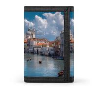 Venice Gran Canal Basilica Santa Maria Italy Trifold Wallet Portable Slim Purse Wallet Card Holder with Zip for Men Women