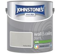 Venice Grey Johnstone’s Wall & Ceiling Silk Paint 2.5L - Smooth Silk Finish, Excellent Coverage, Quick Dry, Low Odour Interior Paint for Walls & Ceilings