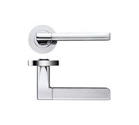 VENICE Internal Lever on Rose Fire Rated Door Handle Pair Stainless Steel Satin/Polished Chrome