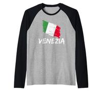 Venice Italy Flag Italian Heritage Italiani Pride Souvenir Raglan Baseball Tee