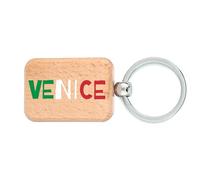 Venice Italy Flag Travel Souvenir Wooden Keychain, Dog Tag, Accessory Keyring