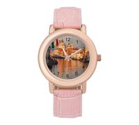 Venice Italy Italian Flag Women's Wrist Watch Easy Reader with Leather Strap Analog Display Wonderful Ladies Gifts