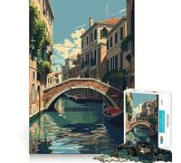 Venice Italy Jigsaw Puzzles 1000 Pieces Focus Boost Fun Laser Cut for Flawless Fit Bonding Activity for Loved Ones (50x75cm)