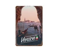 Venice Italy Landscape Boats,Funny Tin Sign Retro Metal Sign for Home Farm Toilet Restroom Washroom Wall Decor Gift(20x30cm）8x12 inch-A40
