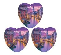Venice Italy Night Car Air Freshener 3-pack Aromatherapy Tablets Hanging Scented Cards for Rooms Bathrooms Wardrobe Love form