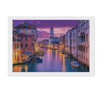Venice Italy Night Diamond Art Painting Kit Horizontal Version Full Drill Paint Square Crystal Points for Adult Beginners