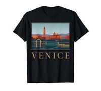 Venice Italy Old Town Europe Canal Gondola Skyline Graphic T-Shirt