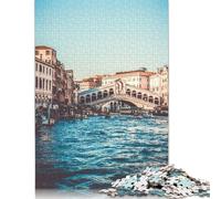 Venice Italy Rialto Bridge Jigsaw Puzzles Puzzles for Adults Kids. 1000 Pieces Impossible Challenge Toy Educational Games Home Decoration for Adults& Kids Age 14 Years Up 1000pcs (38x26cm)