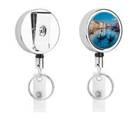 Venice Italy Rialto Bridge Retractable Badge Holder with Belt Clip