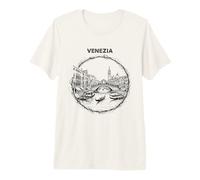 Venice Italy Sketch Rialto Bridge Gondola Art Premium T-Shirt