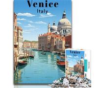 Venice Italy Travel Puzzles for Teenagers Teens 1000pc Puzzle,Stress Reliever Staycation Kill Time with Matching Poster And Trivia Sheet 75x50cm