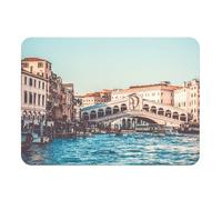 Venice Italy World Heritage Monument Rubber Placemat with Rialto Bridge Large Size 39.5 x 28.5 cm