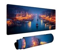 Venice Mouse Mat Landscape Mouse pad, Desk Mat Large 16 x 32 x 0.12in with Stitched Edges Anti-Slip Rubber Base for Autumn Decorations Desk Accessories and Gaming Laptop Computer Gifts FSBD-5554